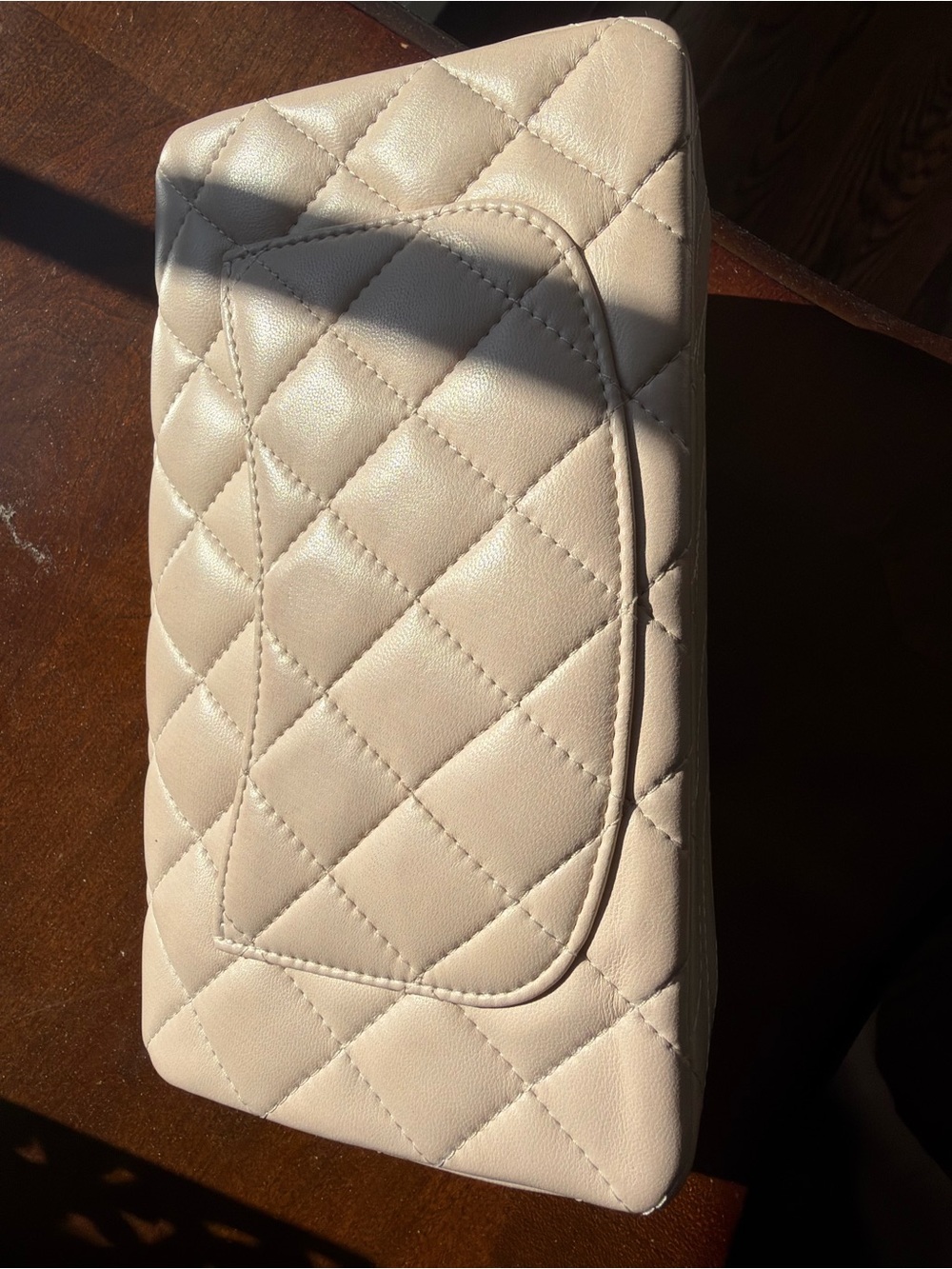 Chanel Beige Quilted Shoulder Bag - Picture 7 of 10